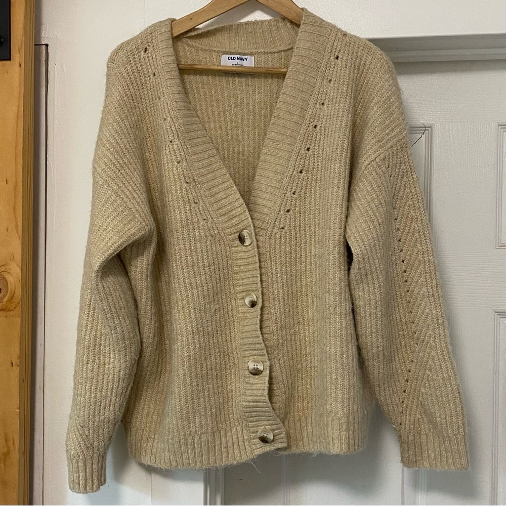 Old Navy Neutral Chunky Knit Cardigan